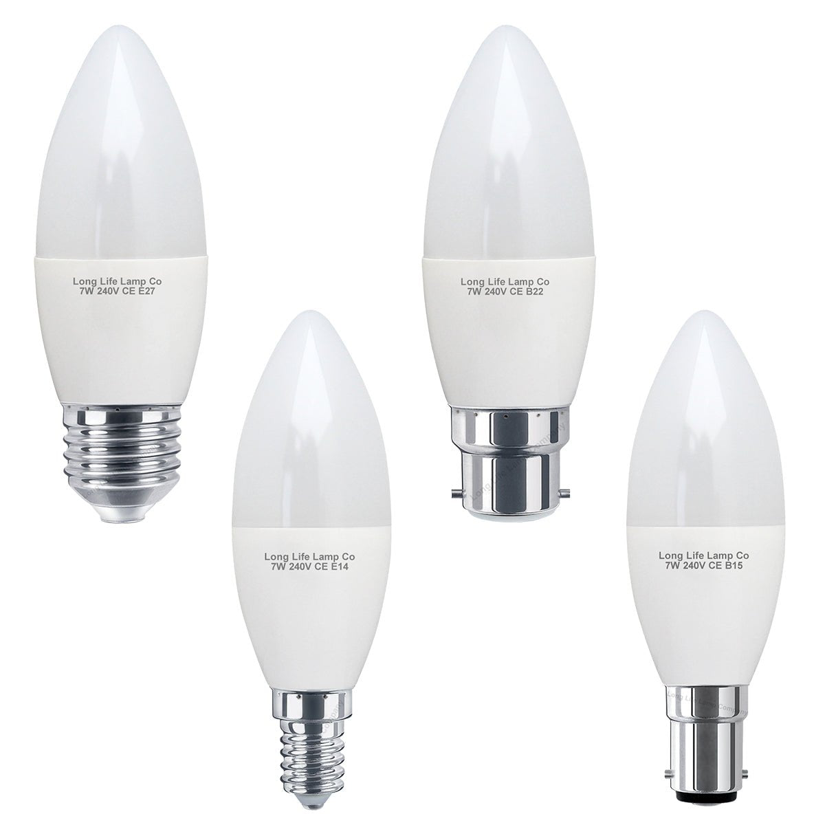 7w Frosted Cover LED Candle Cool White Equivalent to 60w - Energy Light Bulbs - Free delivery on all orders