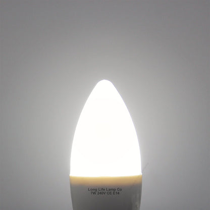 7w Frosted Cover LED Candle Cool White Equivalent to 60w - Energy Light Bulbs - Free delivery on all orders