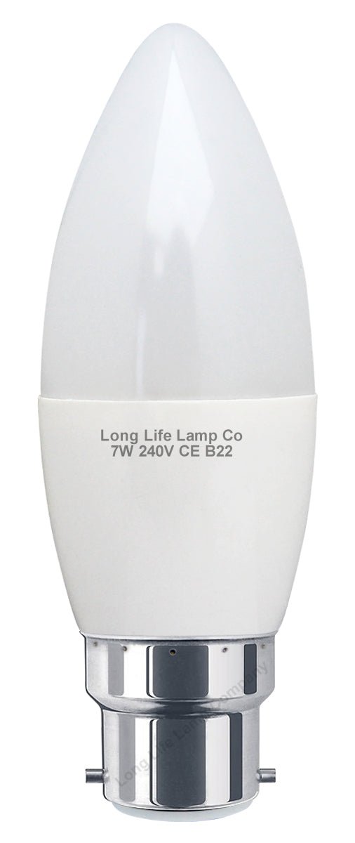 7w Frosted Cover LED Candle Warm White Equivalent to 60w - Energy Light Bulbs - Free delivery on all orders