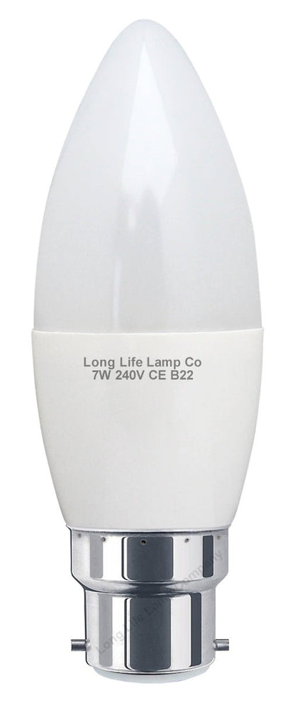 7w Frosted Cover LED Candle Warm White Equivalent to 60w - Energy Light Bulbs - Free delivery on all orders