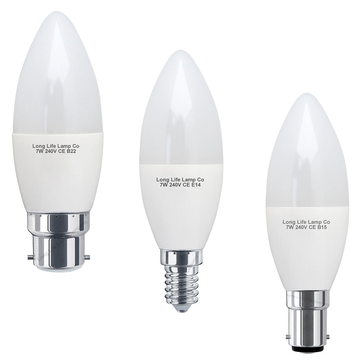 7w Frosted Cover LED Candle Warm White Equivalent to 60w - Energy Light Bulbs - Free delivery on all orders