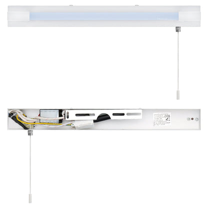 7w LED Bathroom Mirror Wall Light With Pull Cord Cool White 6500k IP44 - Energy Light Bulbs - Free delivery on all orders