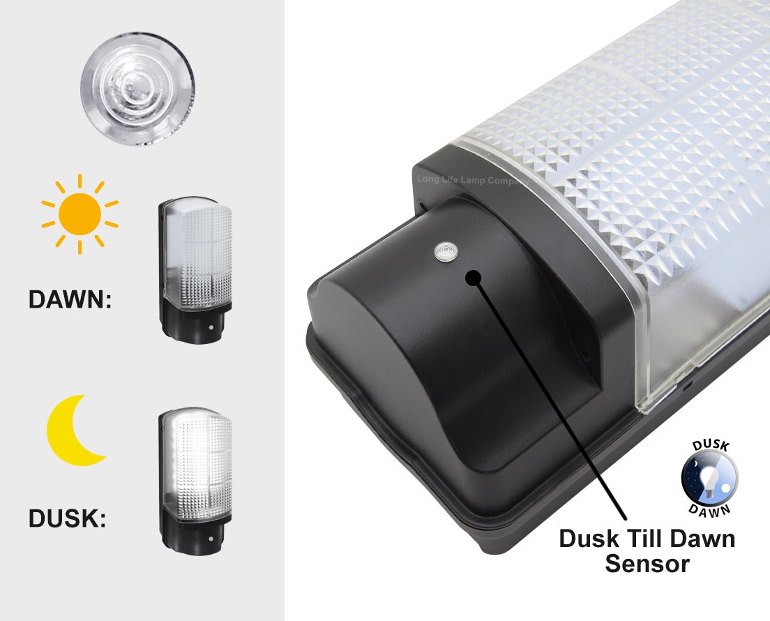 7w LED Bulkhead Dusk to Dawn Sensor Security Light Cool White - Energy Light Bulbs - Free delivery on all orders