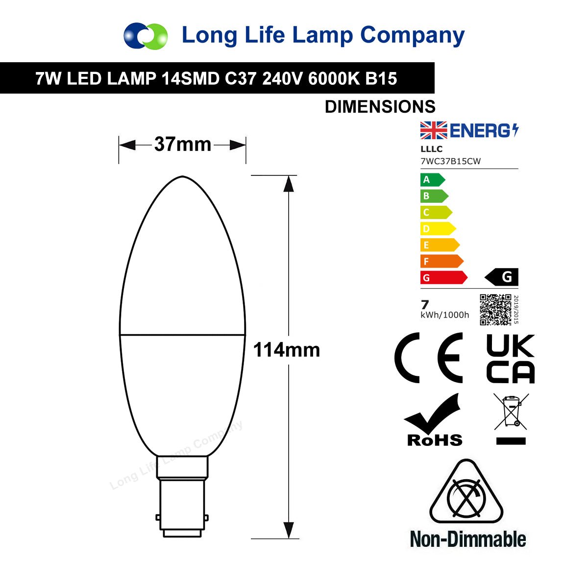 560-lumen LED candle bulb with frosted finish for bright everyday lighting