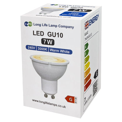 7W LED GU10 Spotlight Bulb Warm White 3000k 5 Pack or 10 Pack - Energy Light Bulbs - Free delivery on all orders