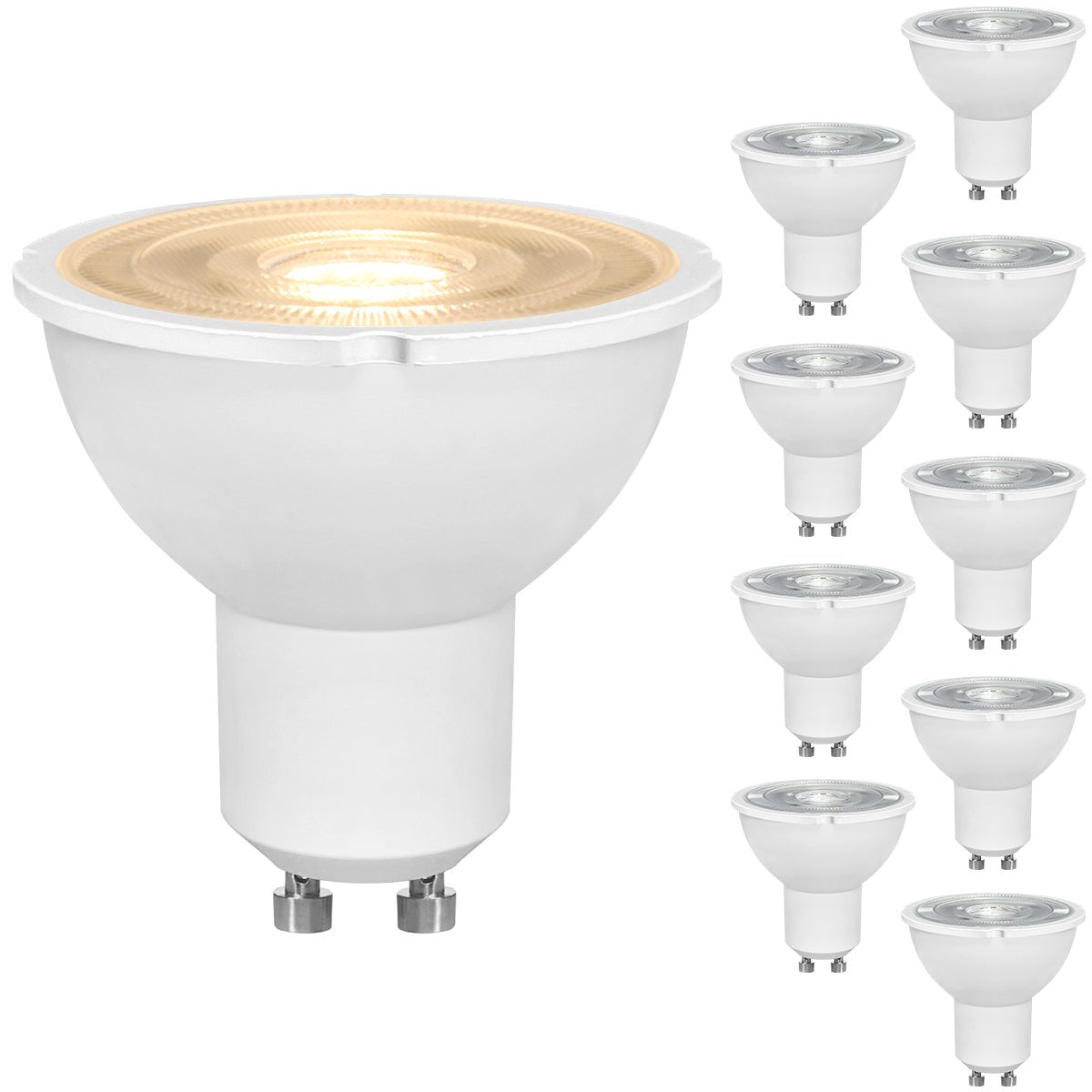7W LED GU10 Spotlight – Warm White 3000K, 5 or 10 Pack - Energy Light Bulbs - Free delivery on all orders