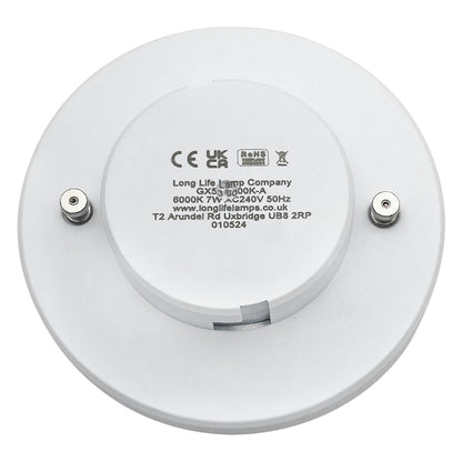 7w LED GX53 Light Bulb Cool White Replacement For Round CFL - Energy Light Bulbs - Free delivery on all orders