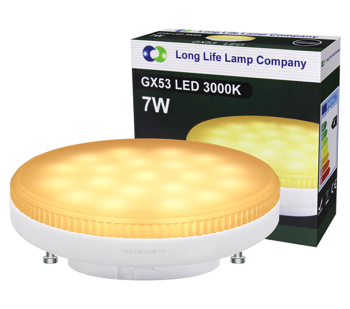 7w LED GX53 Light Bulb Warm White Replacement For Round CFL - Energy Light Bulbs - Free delivery on all orders