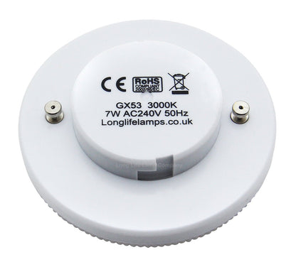 7w LED GX53 Light Bulb Warm White Replacement For Round CFL - Energy Light Bulbs - Free delivery on all orders