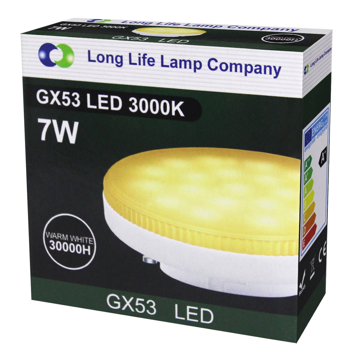 7w LED GX53 Light Bulb Warm White Replacement For Round CFL - Energy Light Bulbs - Free delivery on all orders