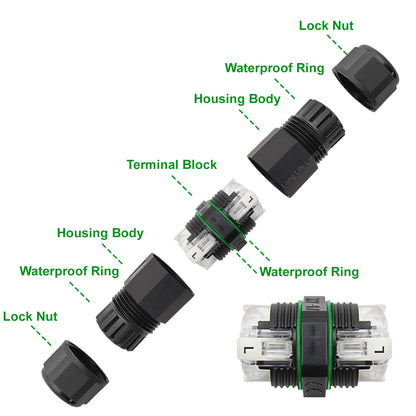 Waterproof IP68 Quick Connector 3 Terminal 3P L+N
