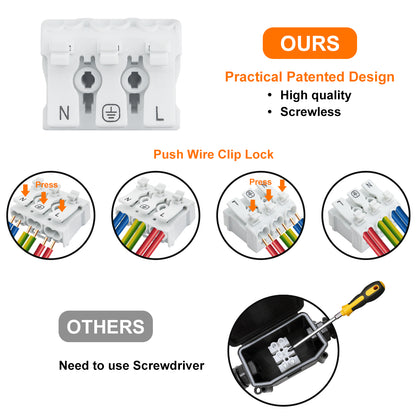 4 Way Waterproof IP68 Junction Box Push Clip WB4W