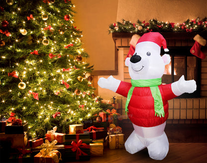 4ft LED Outdoor Inflatable Polar Bear Illuminated Plug In - Free delivery on all orders