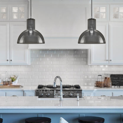 Modern Vintage Ceiling Smoked Grey Glass Pendant Lamp - Free delivery on all orders