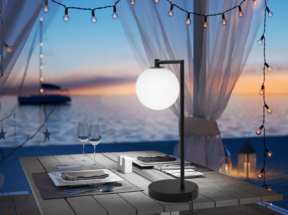 Modern Retro Opaque Globe Table Lamp - Free delivery on all orders