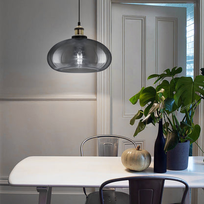 Modern Vintage Smoked Grey Glass Ceiling Pendant Light M0198