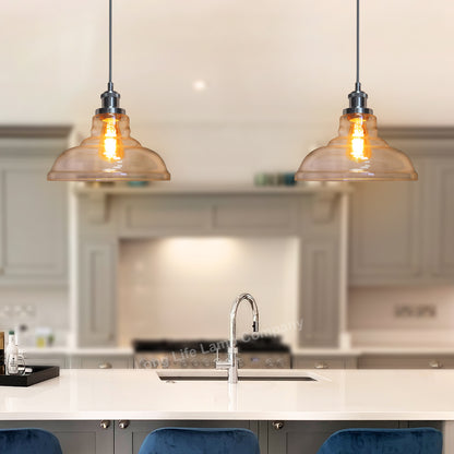 Modern Retro Ceiling Clear Glass Pendant Lamp H3021