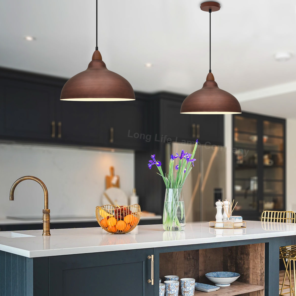 Industrial Ceiling Rustic Copper Pendant Light Barn Lamp Shade