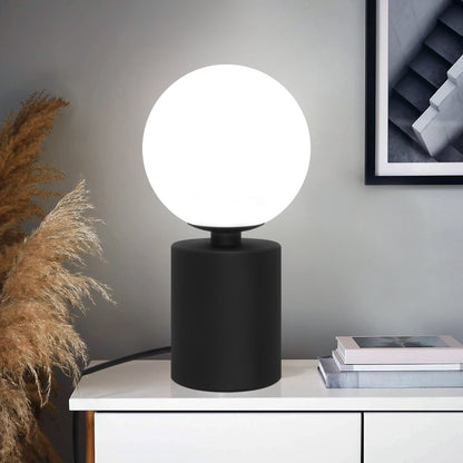 Retro Black Table Lamp Jade Frosted Globe Opaque Glass Shade T512
