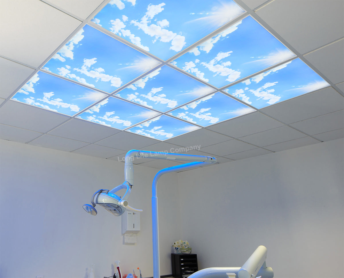 Dimmable 40w Sky With Sun LED Recessed Ceiling Panel 600 X 600 Cloud Scene With Dimmable Transformer