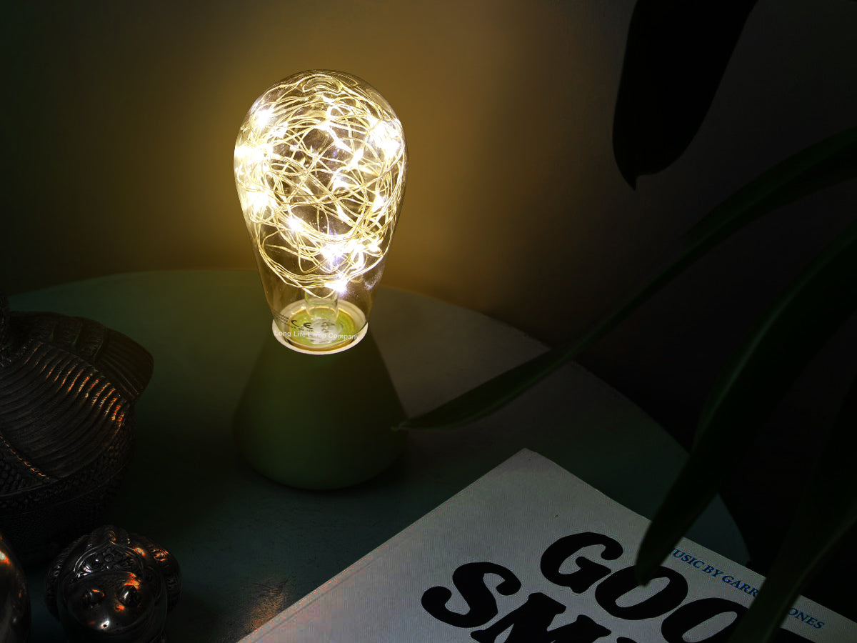 1w E27 ST58 LED Warm White Fairy String Filament Light Bulb - Free delivery on all orders