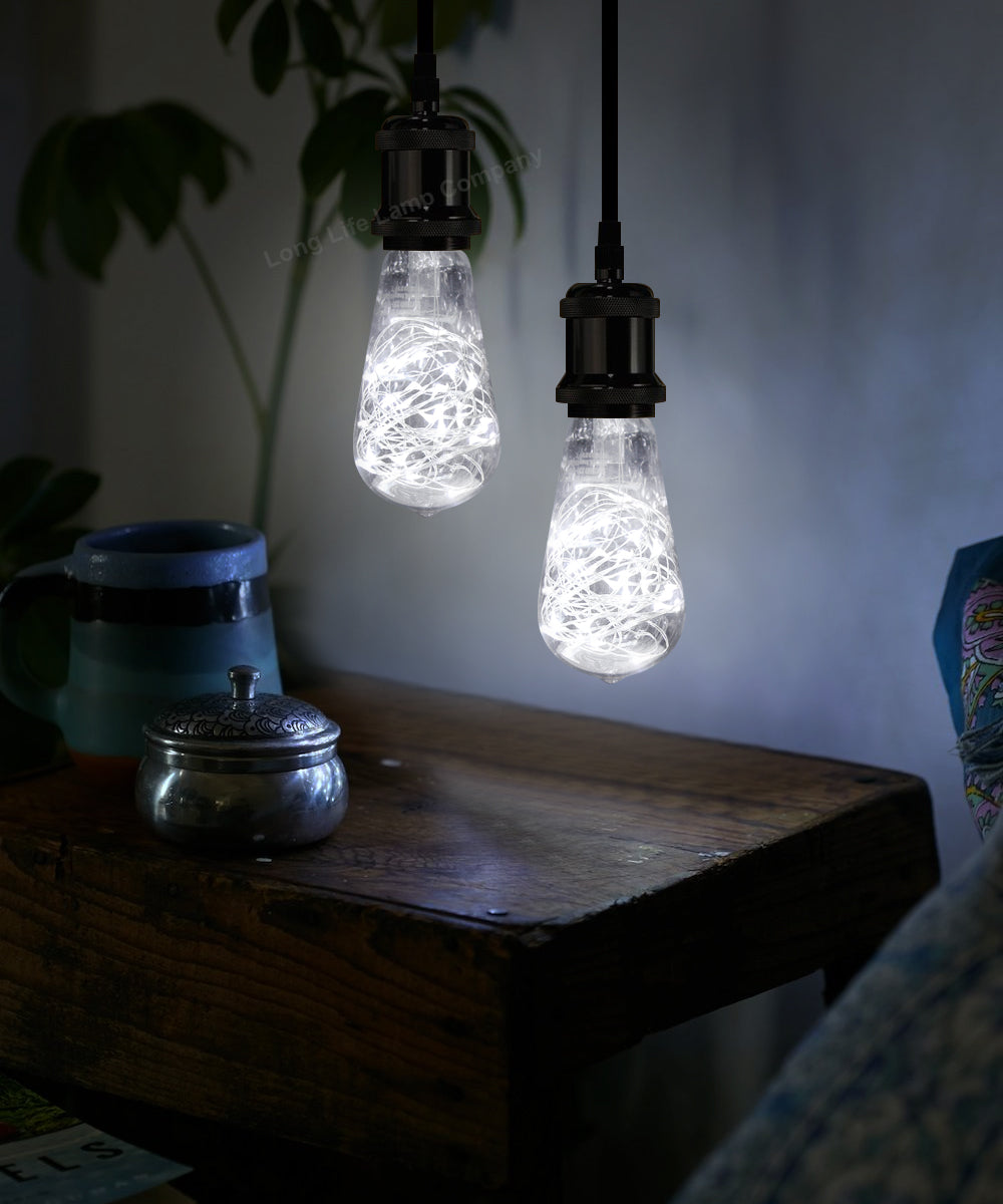 1w E27 ST58 LED Cool White Fairy String Filament Light Bulb - Free delivery on all orders