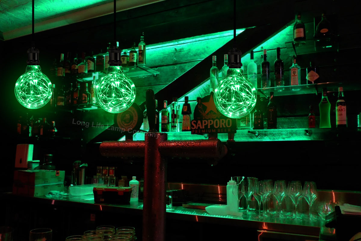 1w E27 LED Globe Decorative Light Bulb Green G95 - Free delivery on all orders