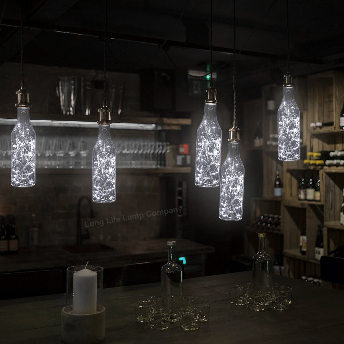 1W LED Bottle Bulb E27 Cool White Fairy Filament Decorative - Free delivery on all orders