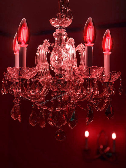 4w LED Red Candle Light Bulb E14 Clear Glass - Free delivery on all orders