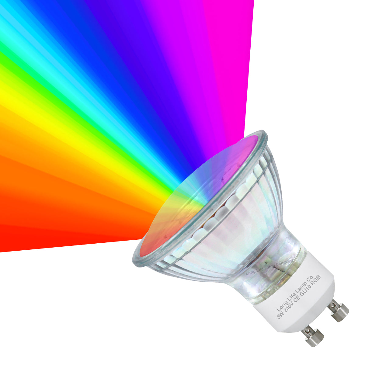 3w LED GU10 Automatic Colour Change Red Green Blue RGB Light Bulb