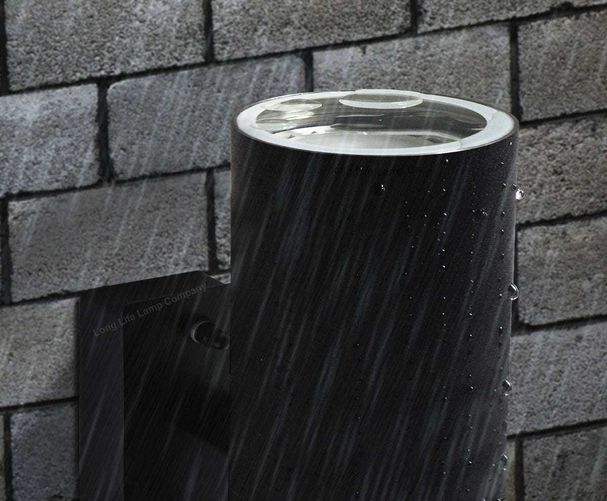 Single Outdoor Wall Light Black Stainless Steel IP65