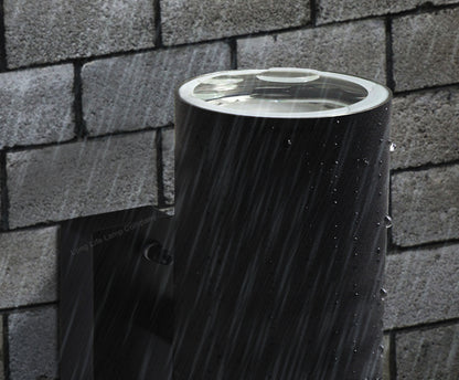 Single Outdoor Wall Light Black Stainless Steel IP65