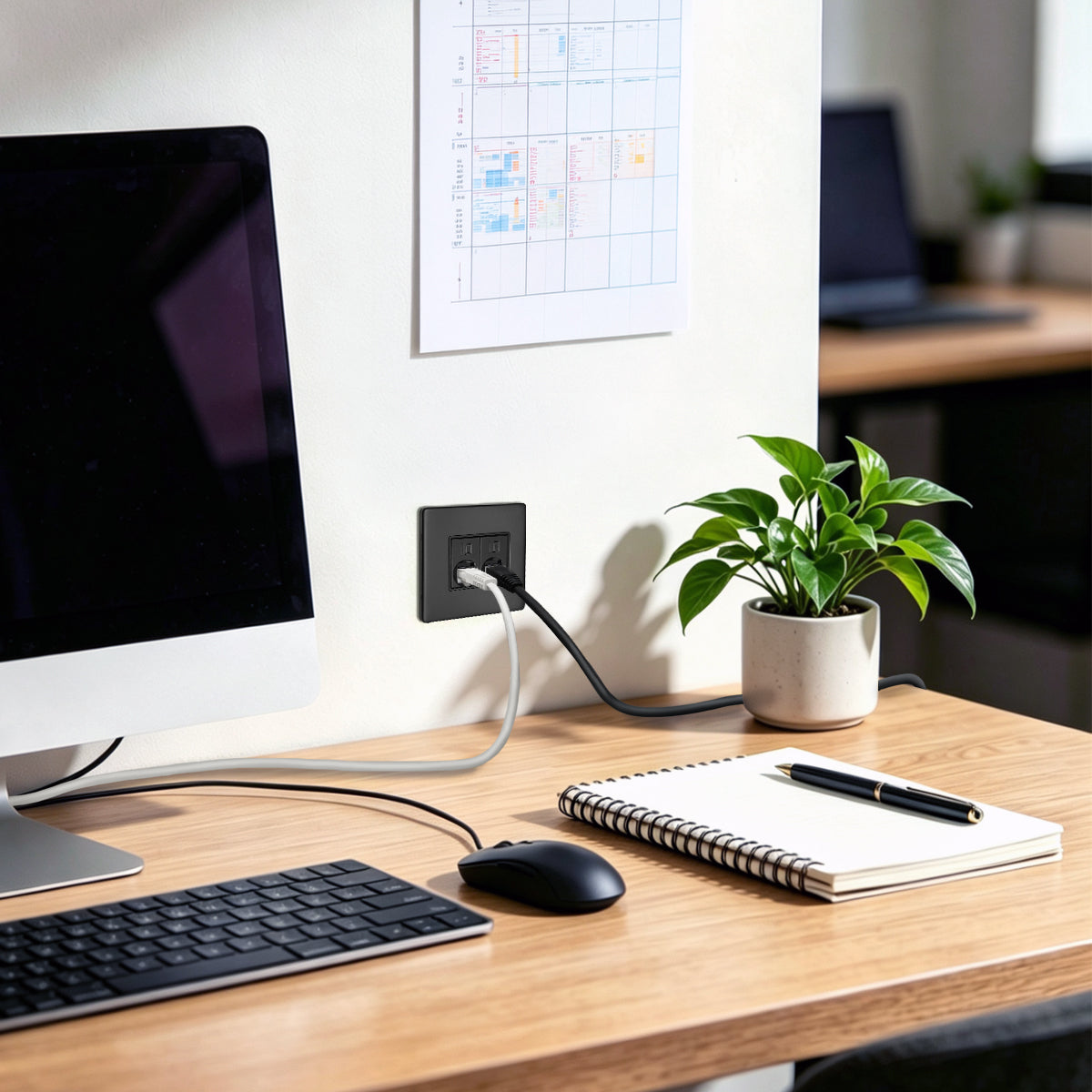 High-speed dual port CAT6 Ethernet wall socket with easy-install terminals