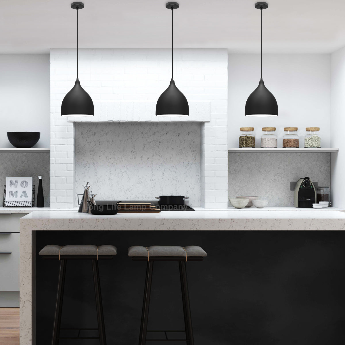 Minimalist Modern Pendant Ceiling Light Black Shade - Free delivery on all orders