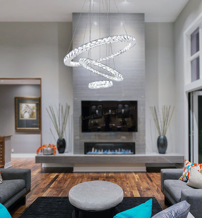 Modern Round Chandelier LED Ring Pendant Ceiling Light Cool White M0172