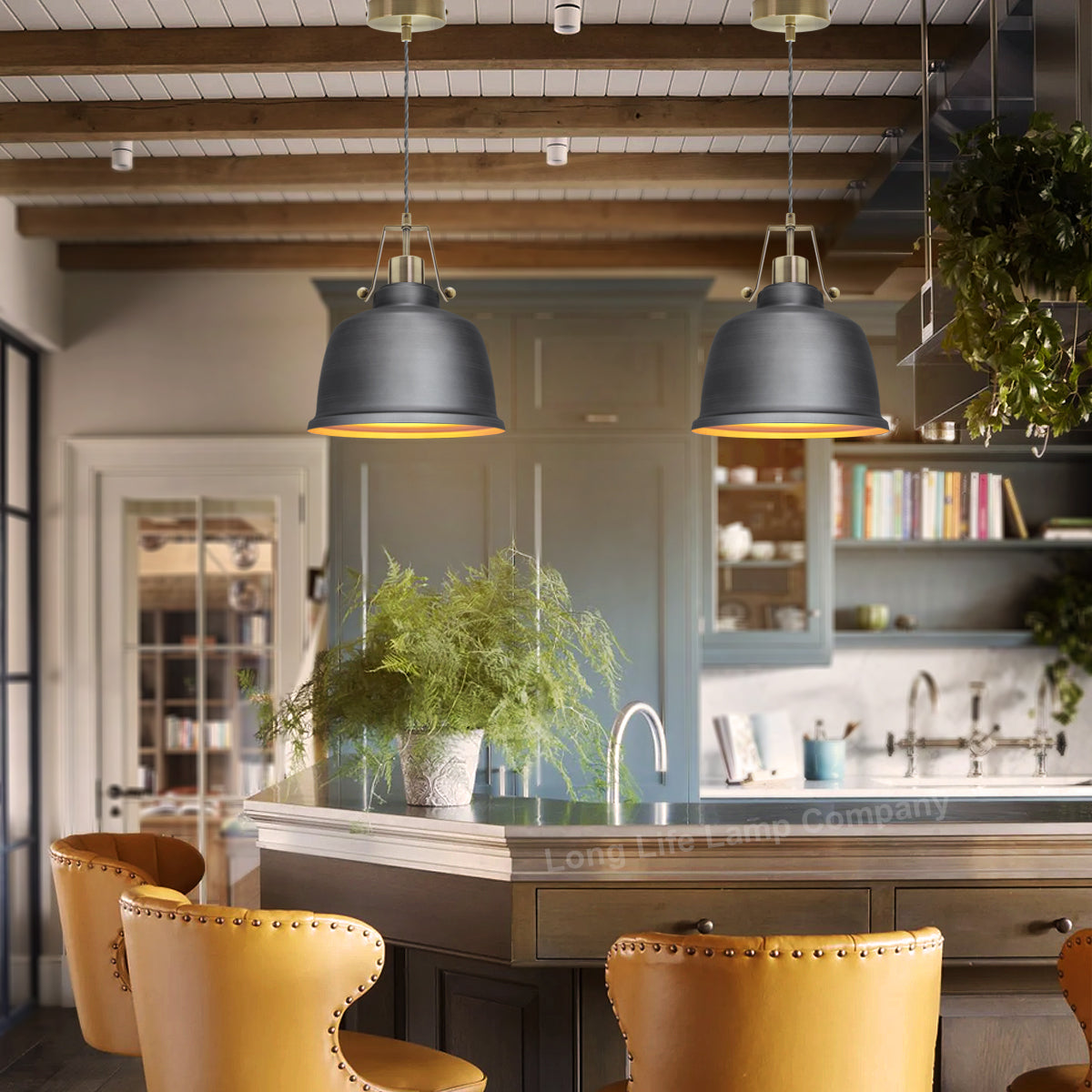 Industrial Vintage Brass Ceiling Pendant Light M0179 - Free delivery on all orders