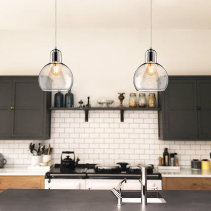 Modern Mini Globe Clear Glass Pendant Light M0185 - Free delivery on all orders