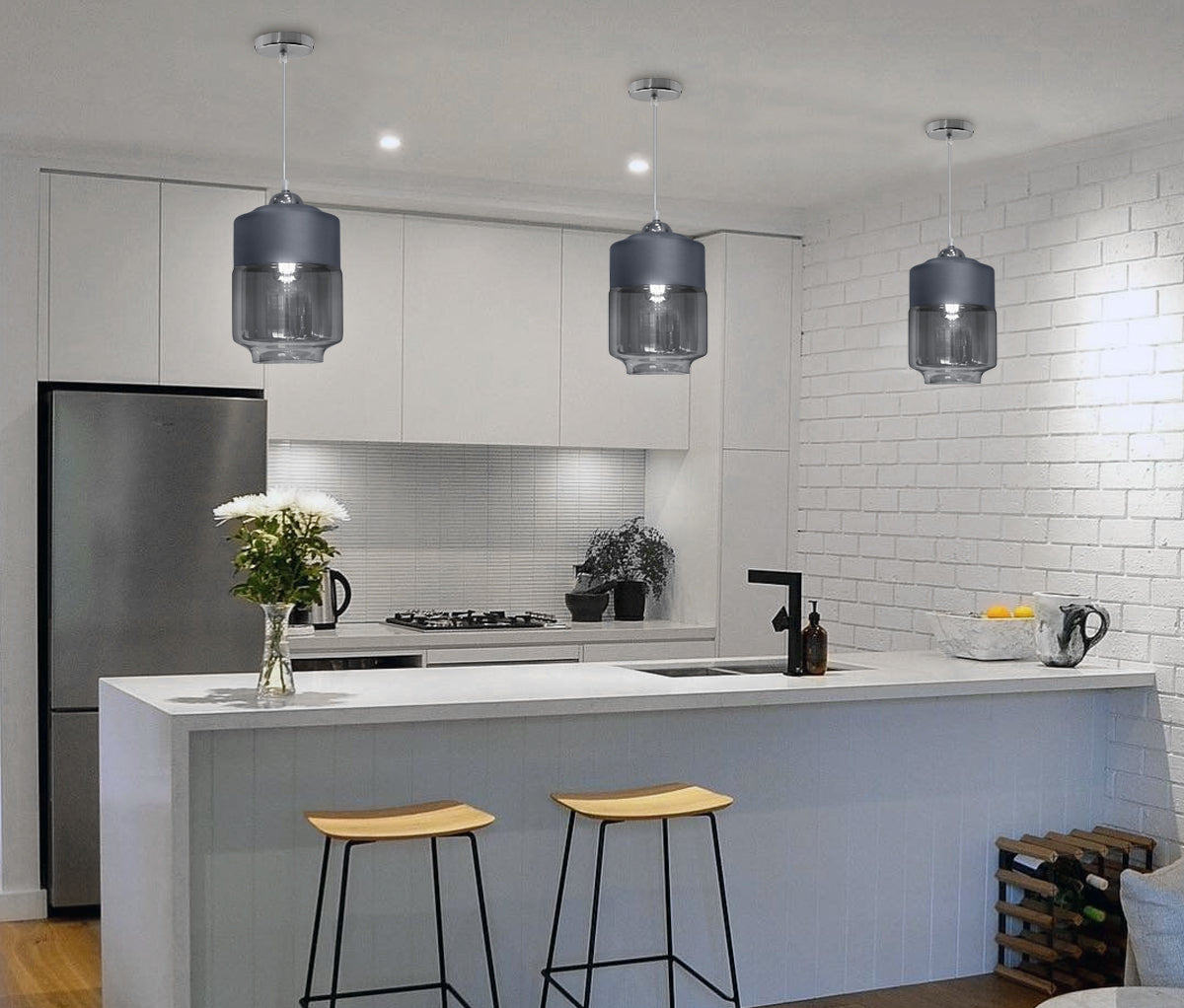 Modern Ceiling Hanging Glass Pendant Light M0206 - Free delivery on all orders