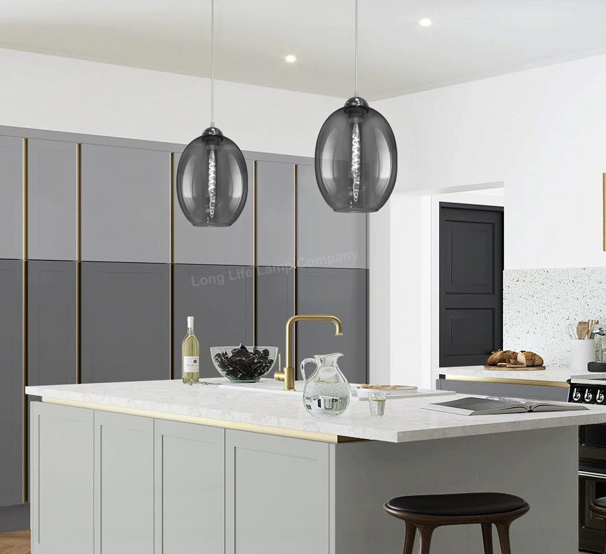 Modern Vintage Oval Glass Ceiling Pendant Light - Free delivery on all orders