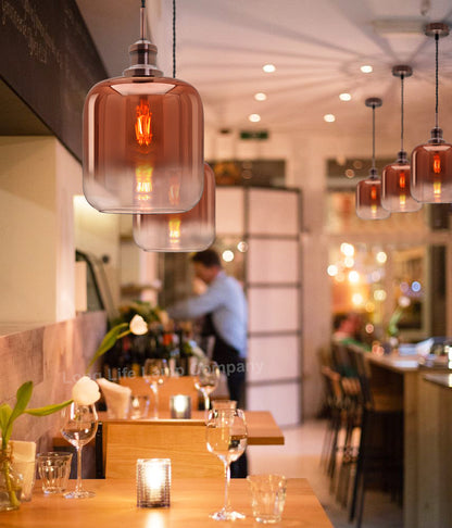 Modern Vintage Glass Copper Pendant Light M0201