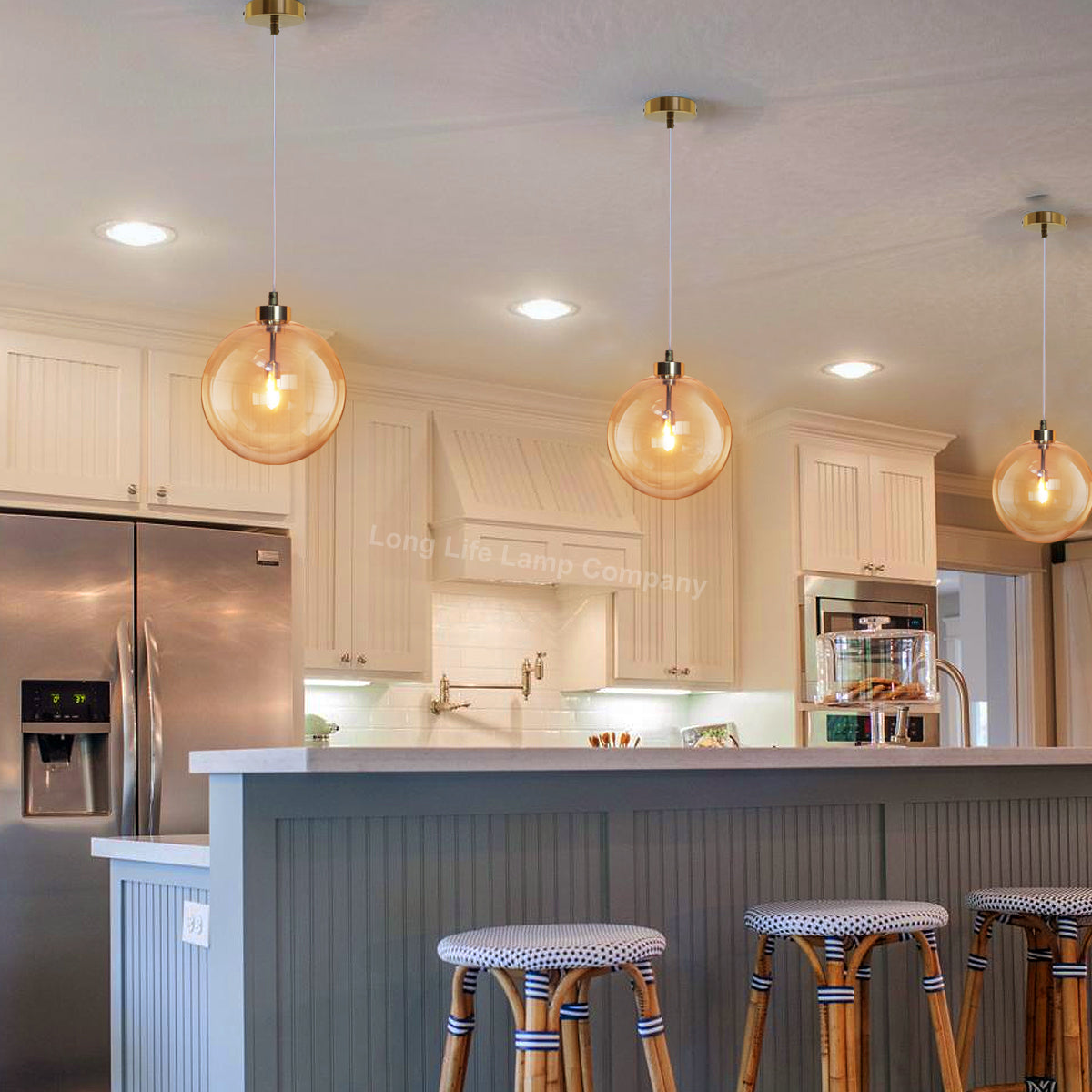 Modern Vintage Ceiling Smoked Gold Globe Pendant Light - Free delivery on all orders