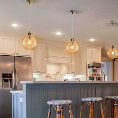 Modern Vintage Ceiling Smoked Gold Globe Pendant Light - Free delivery on all orders