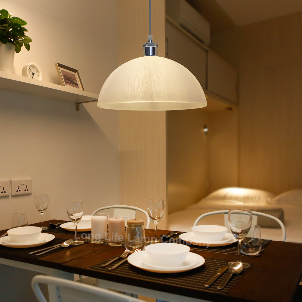 Frosted Opaque Modern Glass Ceiling Pendant Light