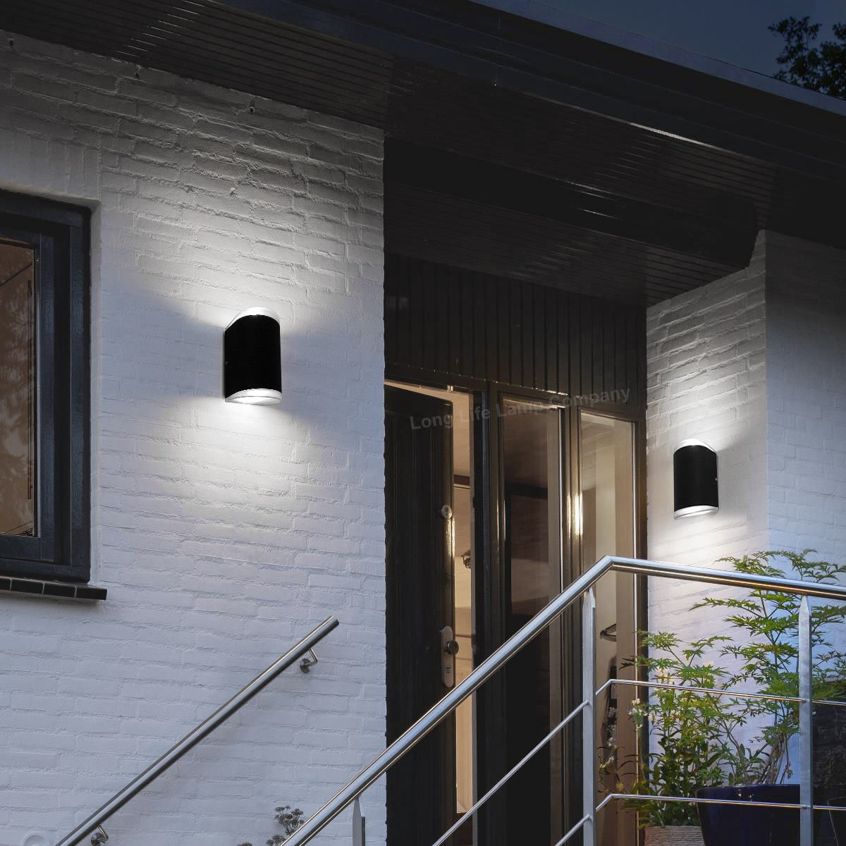 Modern 6W LED Double Outdoor Wall Light Black Cool White - Free delivery on all orders