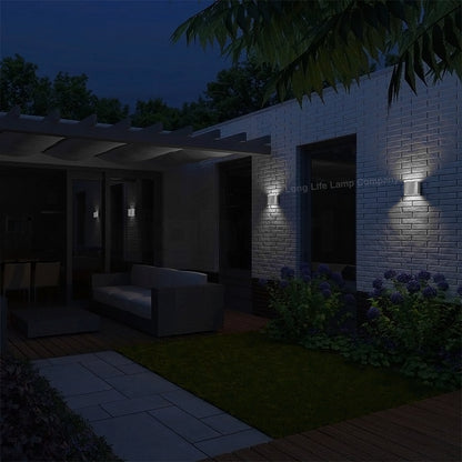 6W LED Outdoor Wall Light Cool White Stainless Steel IP54