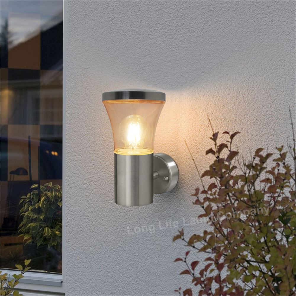 Modern LED Single Outdoor Wall Light Stainless Steel  with 5W LED Candle WW
