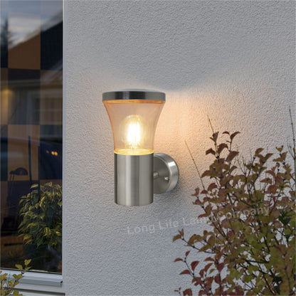 Modern LED Single Outdoor Wall Light Stainless Steel  with 5W LED Candle WW