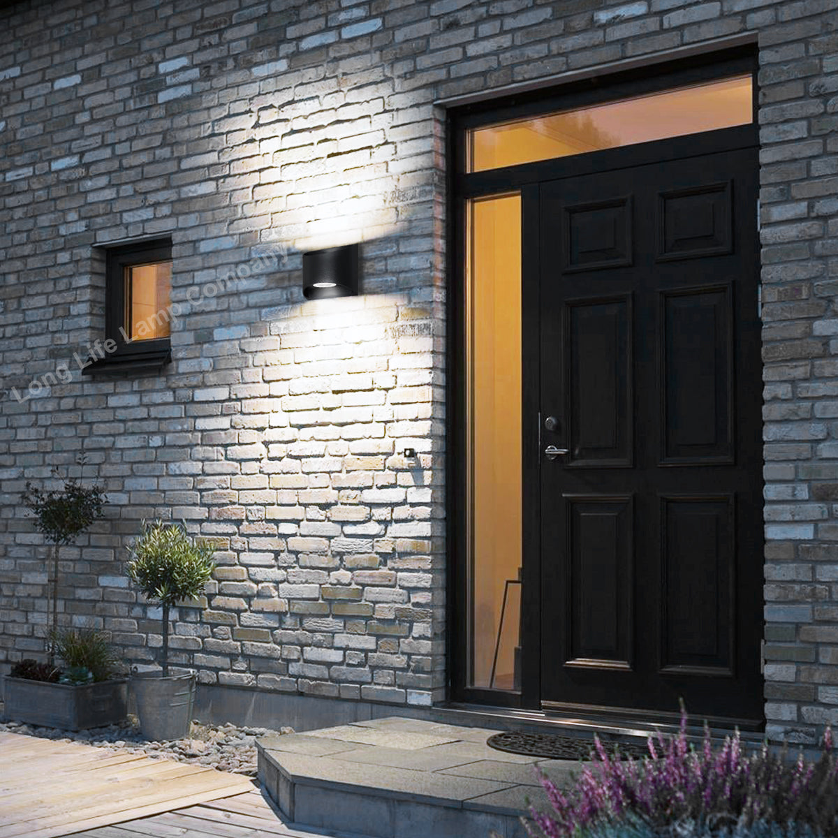 Modern LED Outdoor Wall Light Black Cool White