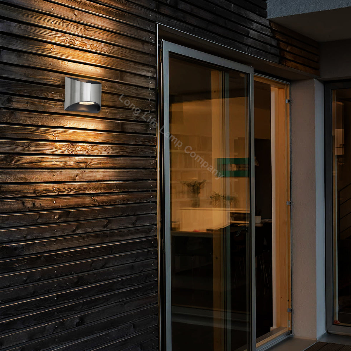 8W LED Outdoor Wall Light Warm White Stainless Steel IP54