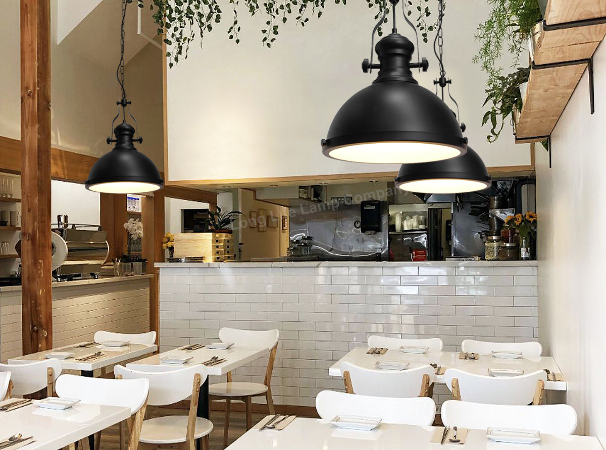 Industrial Black Ceiling Pendant Light with 9W LED - Free delivery on all orders